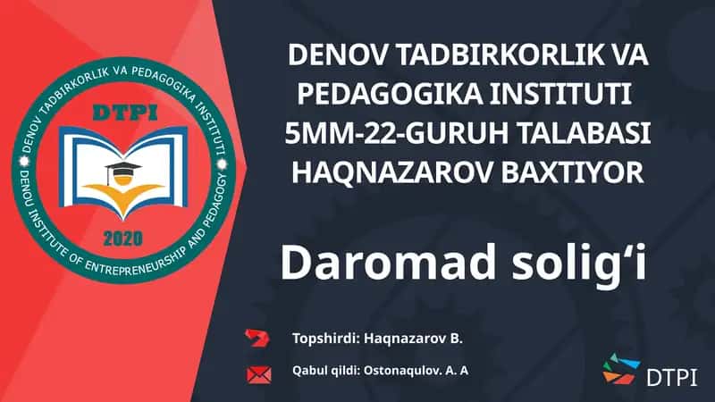 Daromad Solig'i 1