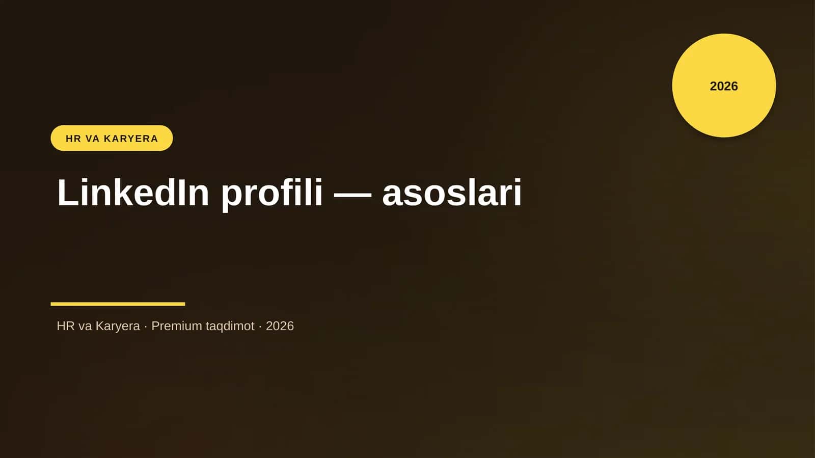 LinkedIn profili — asoslari 1