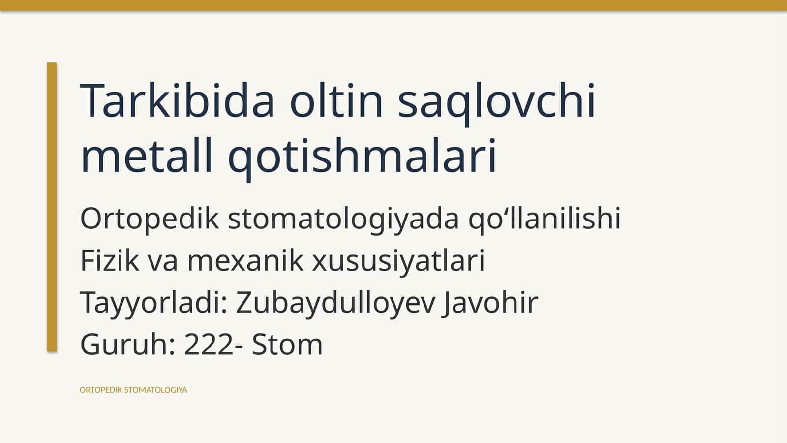 Oltin saqlovchi metall qotishmalari 1