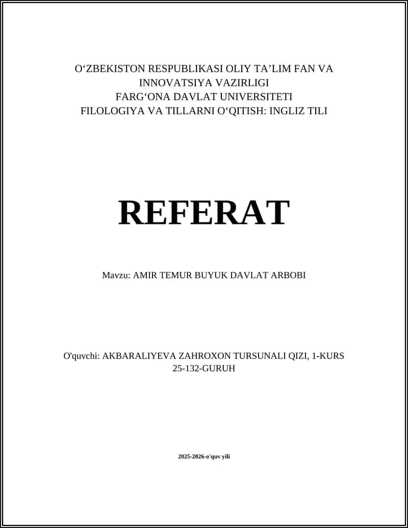 AMIR TEMUR BUYUK DAVLAT ARBOBI 1