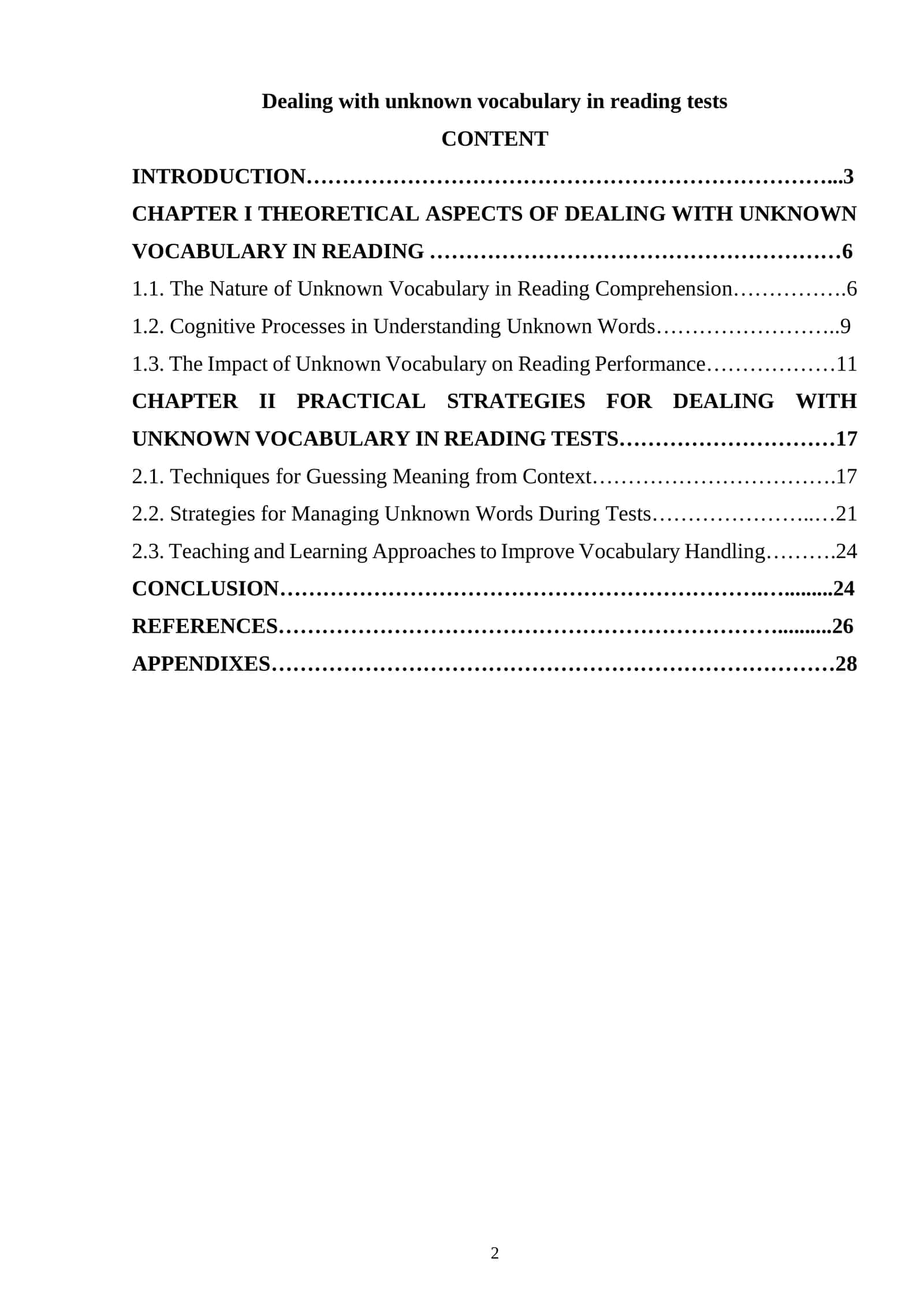 Dealing with unknown vocabulary in reading tests 1