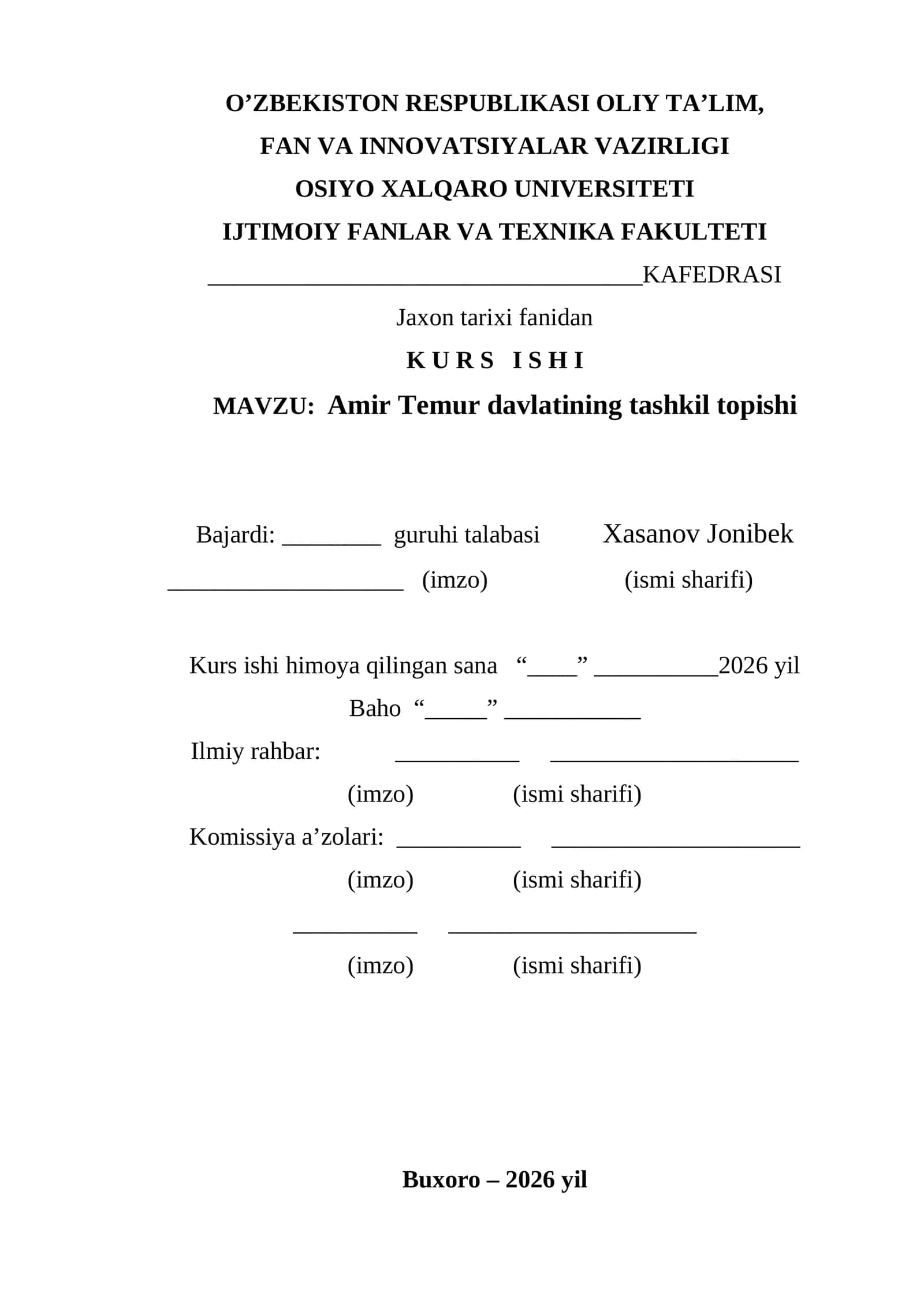 Amir Temur davlatining tashkil topishi 1