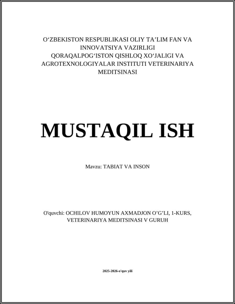 TABIAT VA INSON 1