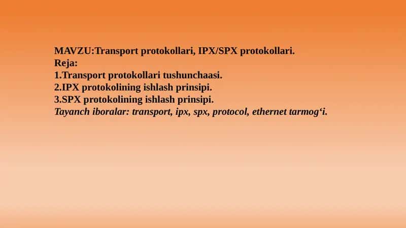 Transport protokollari 1