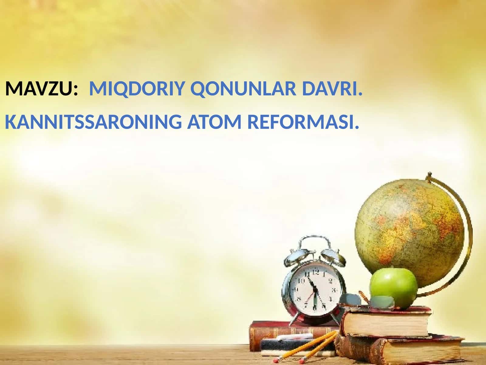 MIQDORIY QONUNLARDAVRI 1