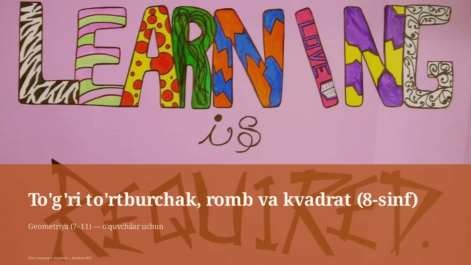 To'g'ri to'rtburchak, romb va kvadrat (8-sinf) 1