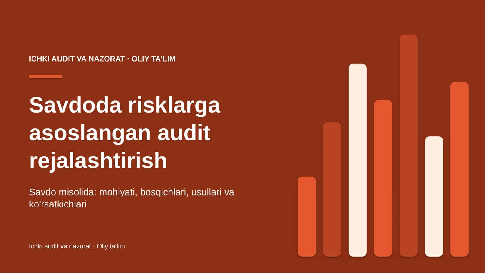 Savdoda risklarga asoslangan audit rejalashtirish 1