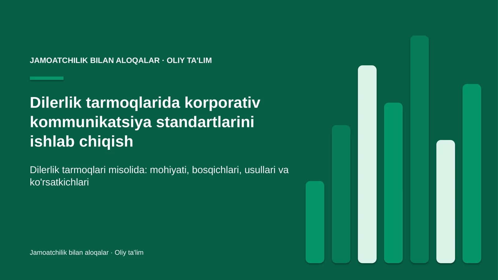 Dilerlik tarmoqlarida korporativ kommunikatsiya standartlarini ishlab chiqish 1