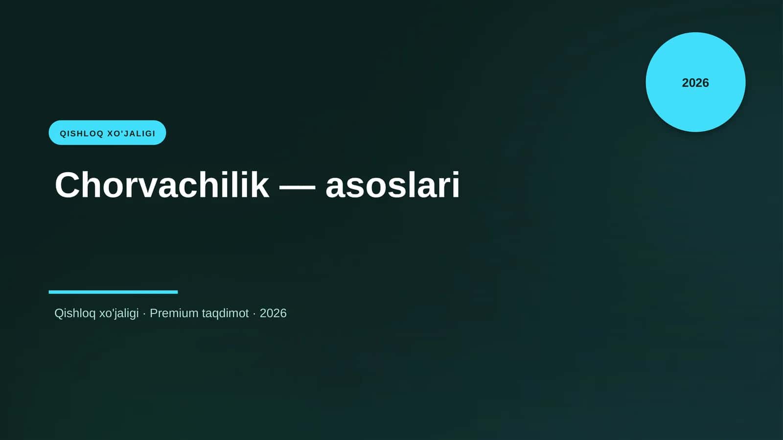 Chorvachilik — asoslari 1