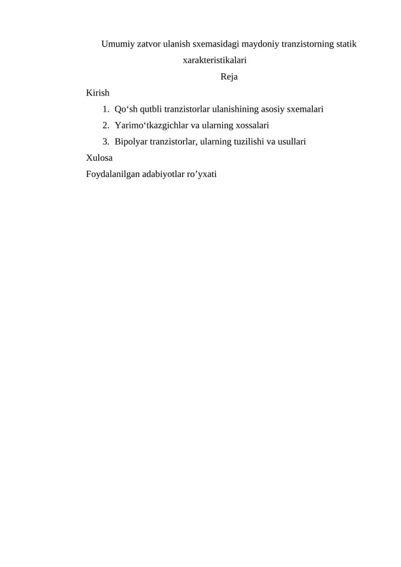 Tranzistorlar 1