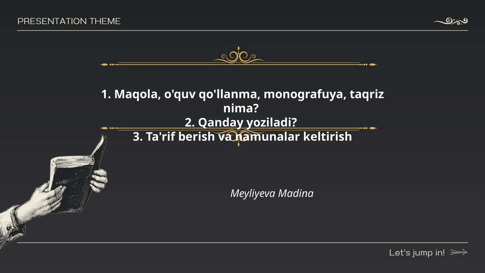 Maqola, o'quv qo'llanma, monografuya, taqriz nima? 1
