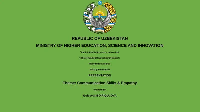 Communication Skills & Empathy Presentation 1