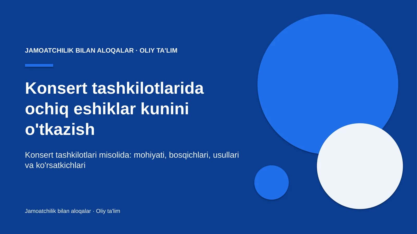 Konsert tashkilotlarida ochiq eshiklar kunini o'tkazish 1