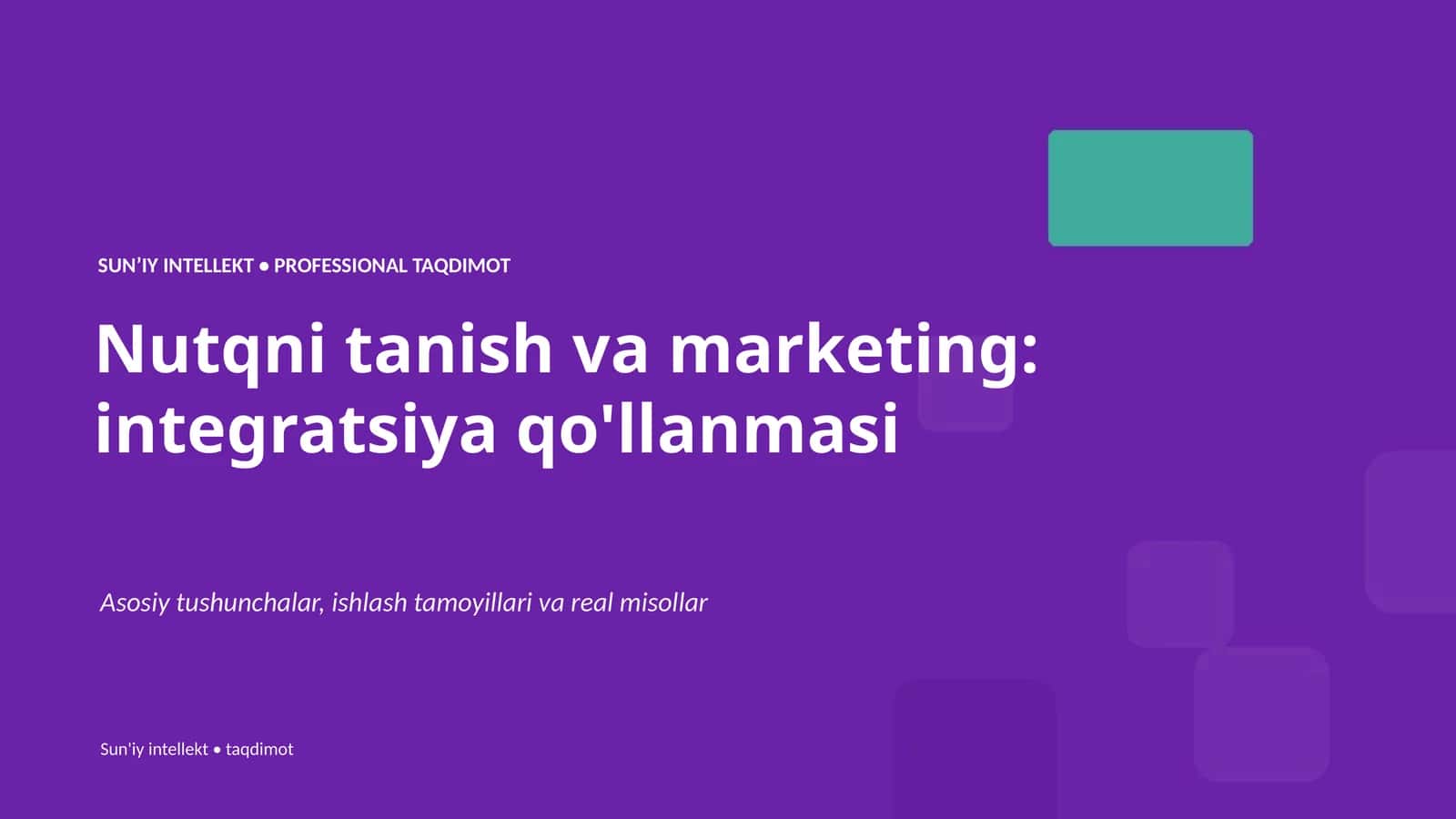 SUNʼIY INTELLEKT • PROFESSIONAL TAQDIMOT 1