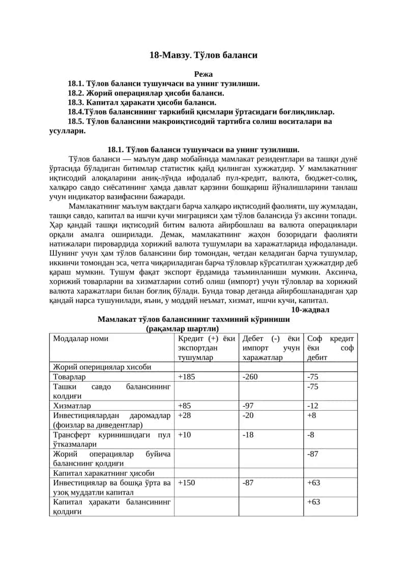 Тўлов баланси 1
