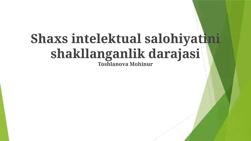 Intellektni O'lchash Usullari 1