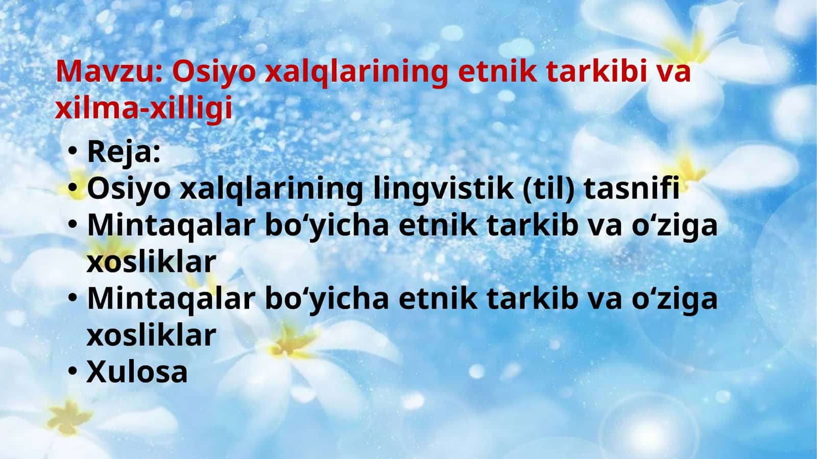Osiyo xalqlarining etnik tarkibi va xilma-xilligi 1