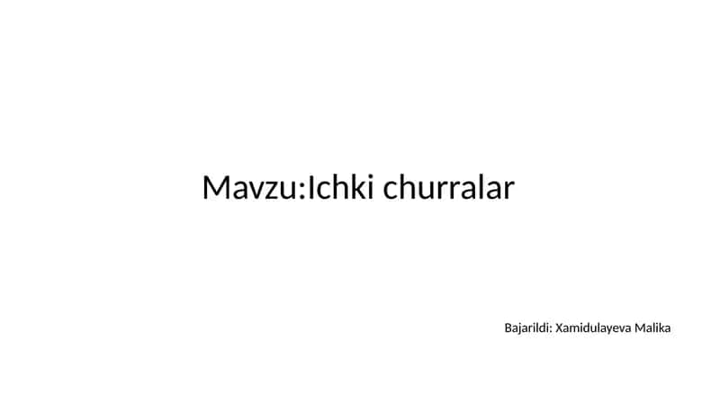 Ichki churralar 1