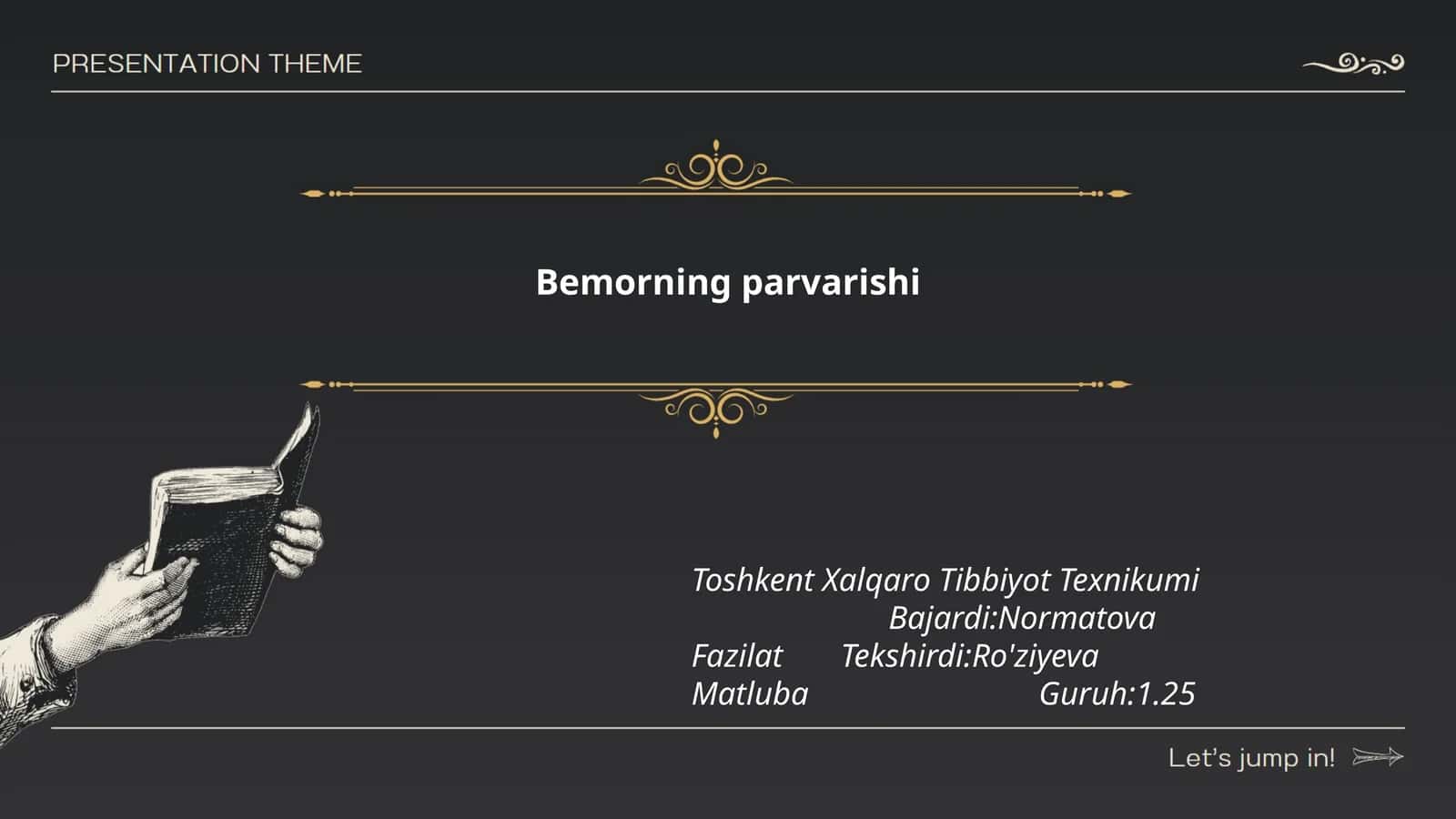 Bemorning parvarishi 1