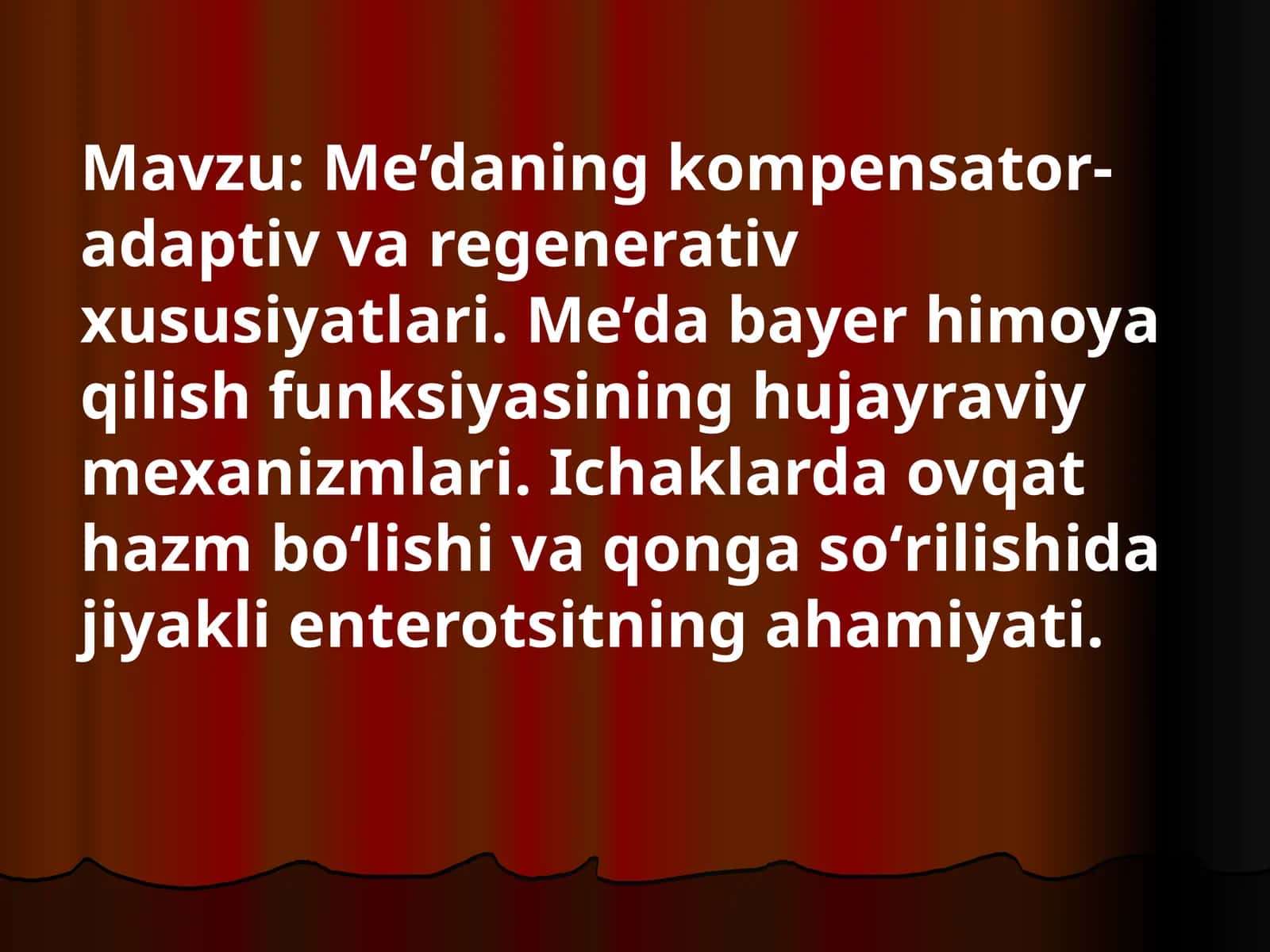 Me'daning kompensator-adaptiv va regenerativ xususiyatlari 1