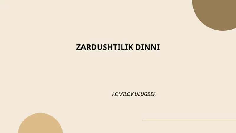 ZARDUSHTILIK DINNI 1