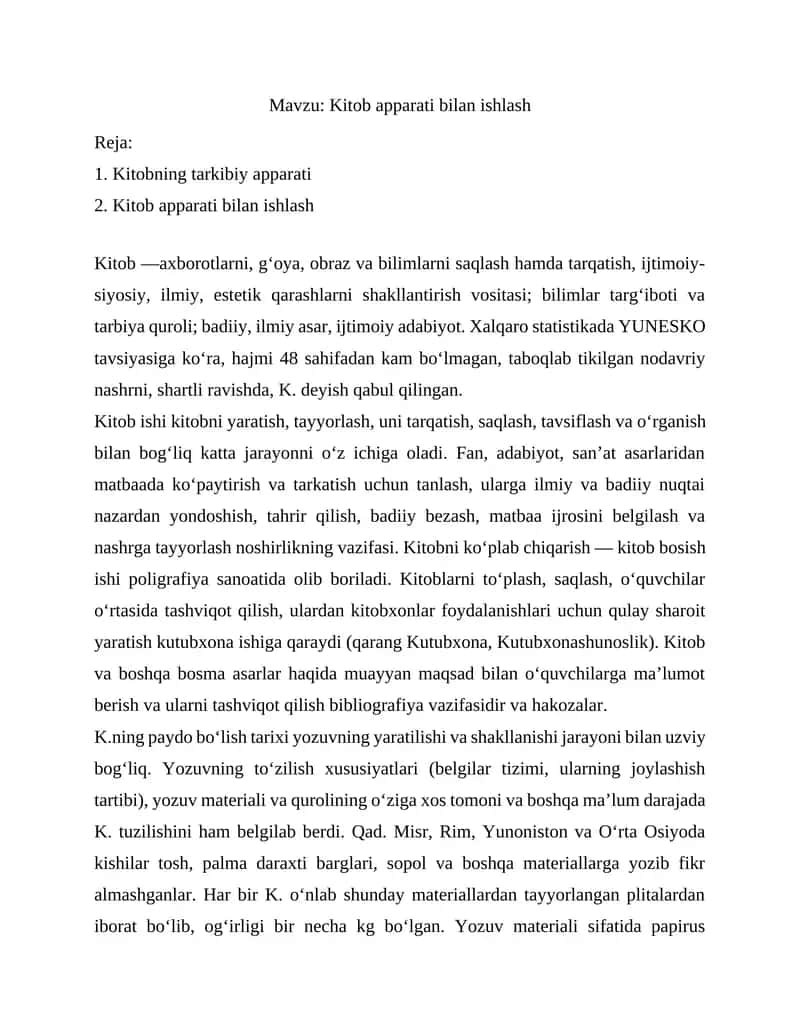 Kitob apparati bilan ishlash 1