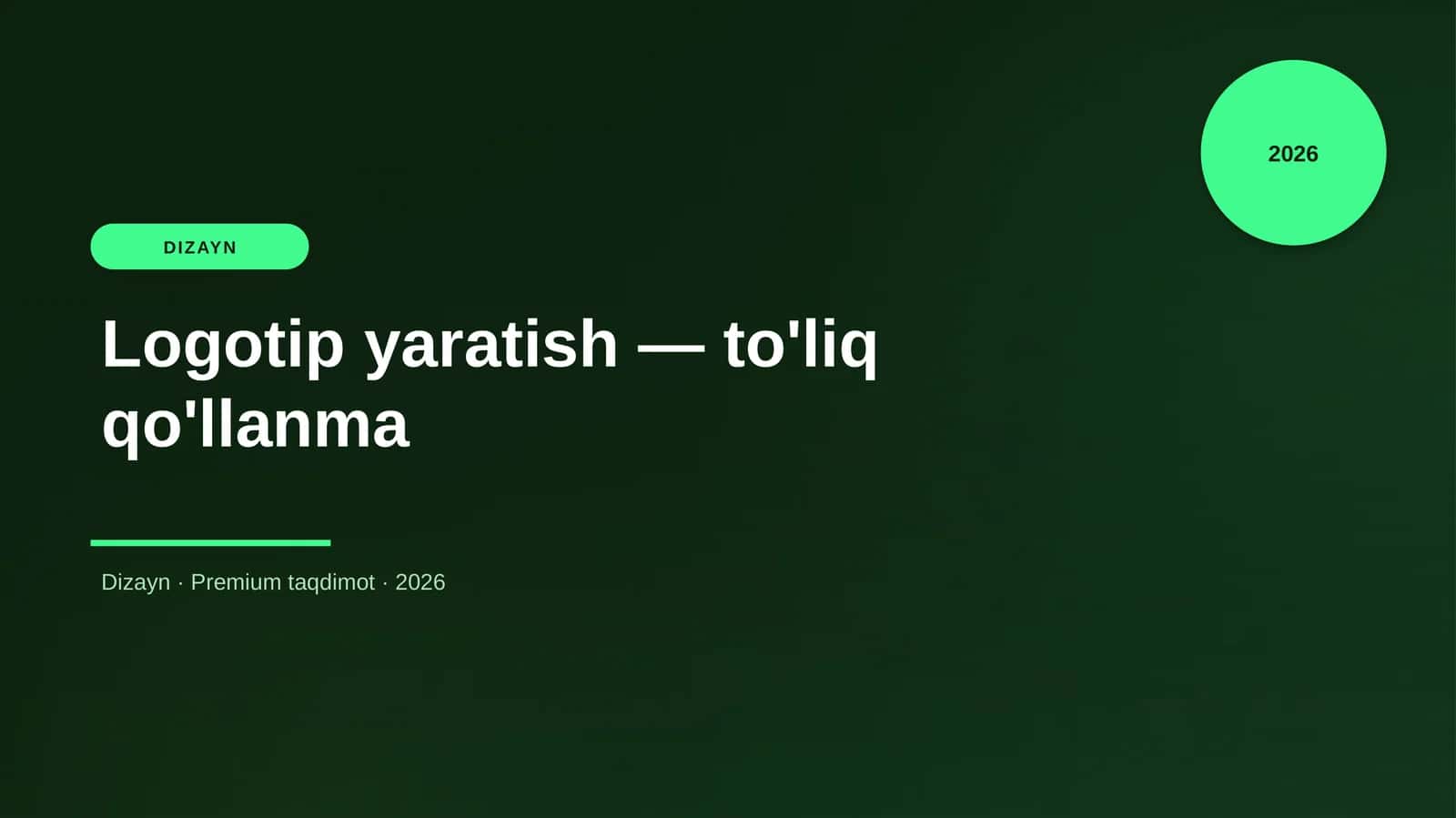 Logotip yaratish — to'liq qo'llanma 1