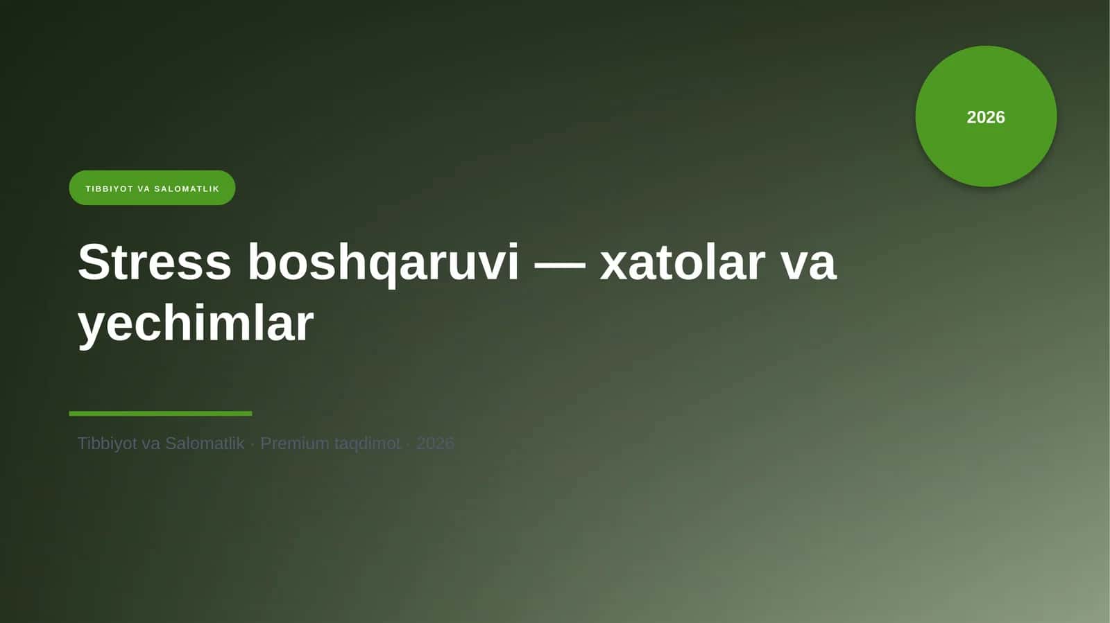 Stress boshqaruvi — xatolar va yechimlar 1