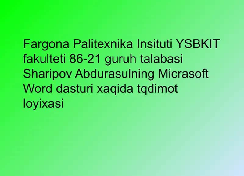 Microsoft Office Word 1