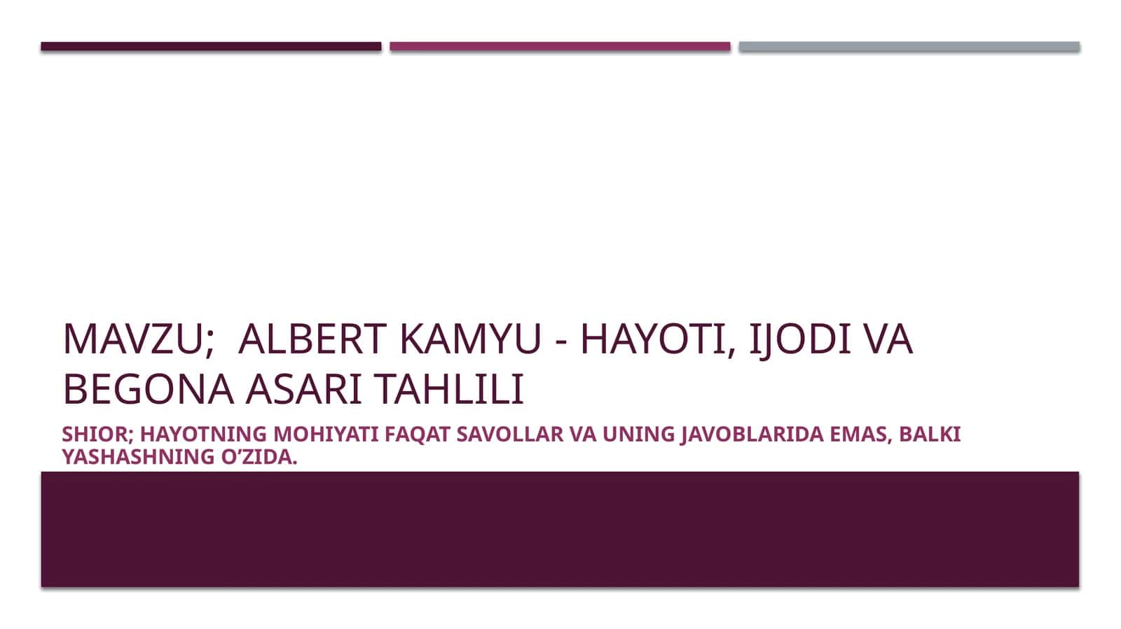 albert kamyu - hayoti, ijodi va begona asari tahlili 1