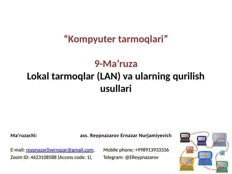 Kompyutertarmoqlari 9-Ma’ruza 1