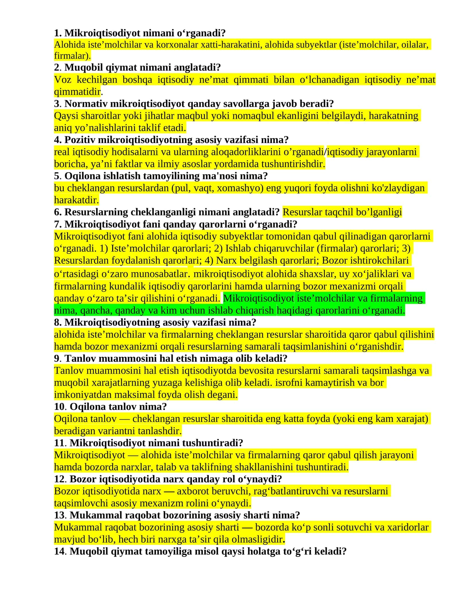Mikroiqtisodiyot yakuniy test 1