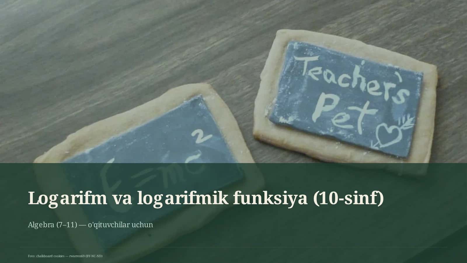 Logarifm va logarifmik funksiya (10-sinf) 1