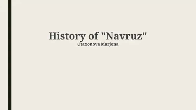 History of "Navruz" 1