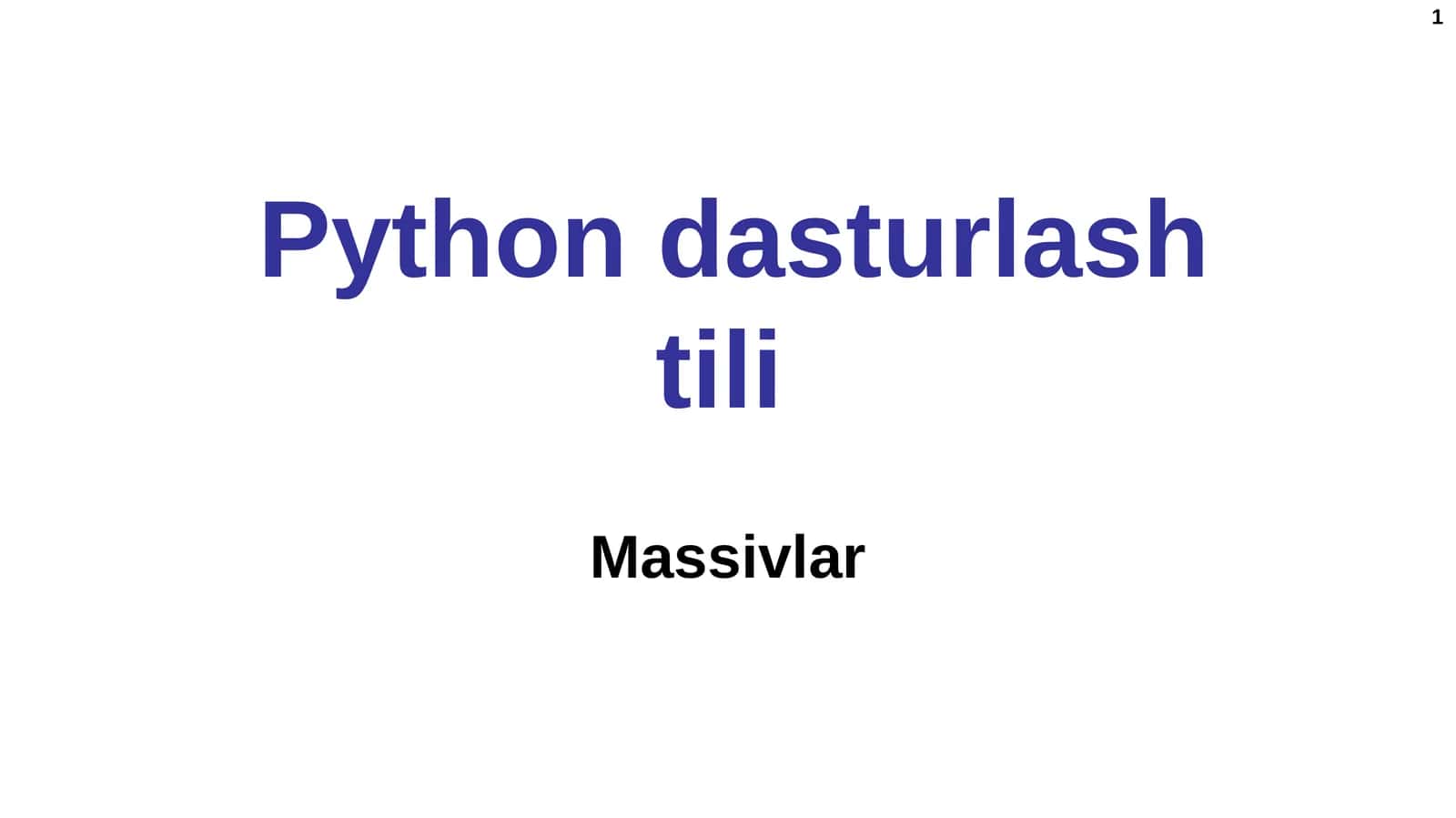 Python dasturlash tili 1