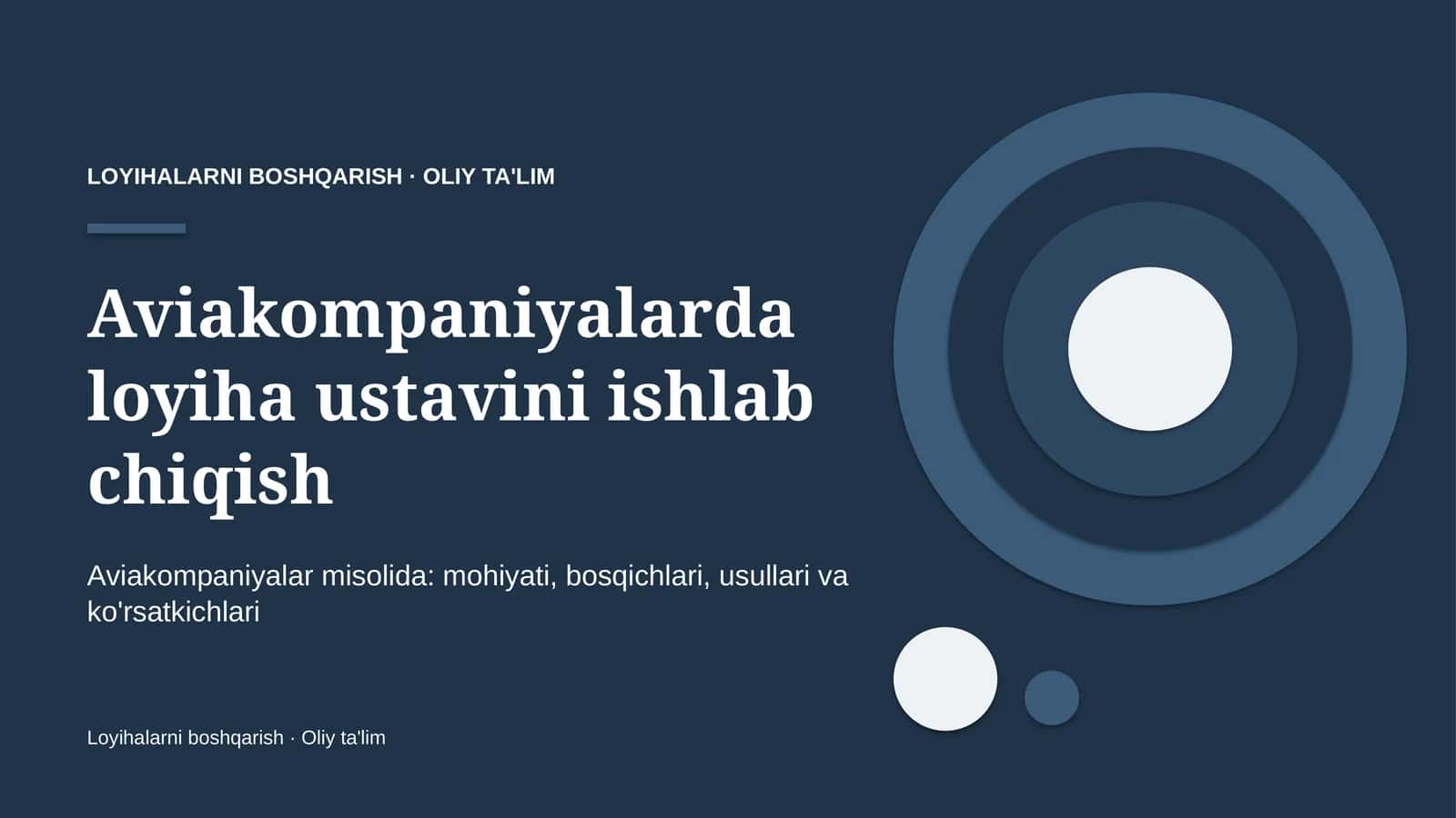 Aviakompaniyalarda loyiha ustavini ishlab chiqish 1