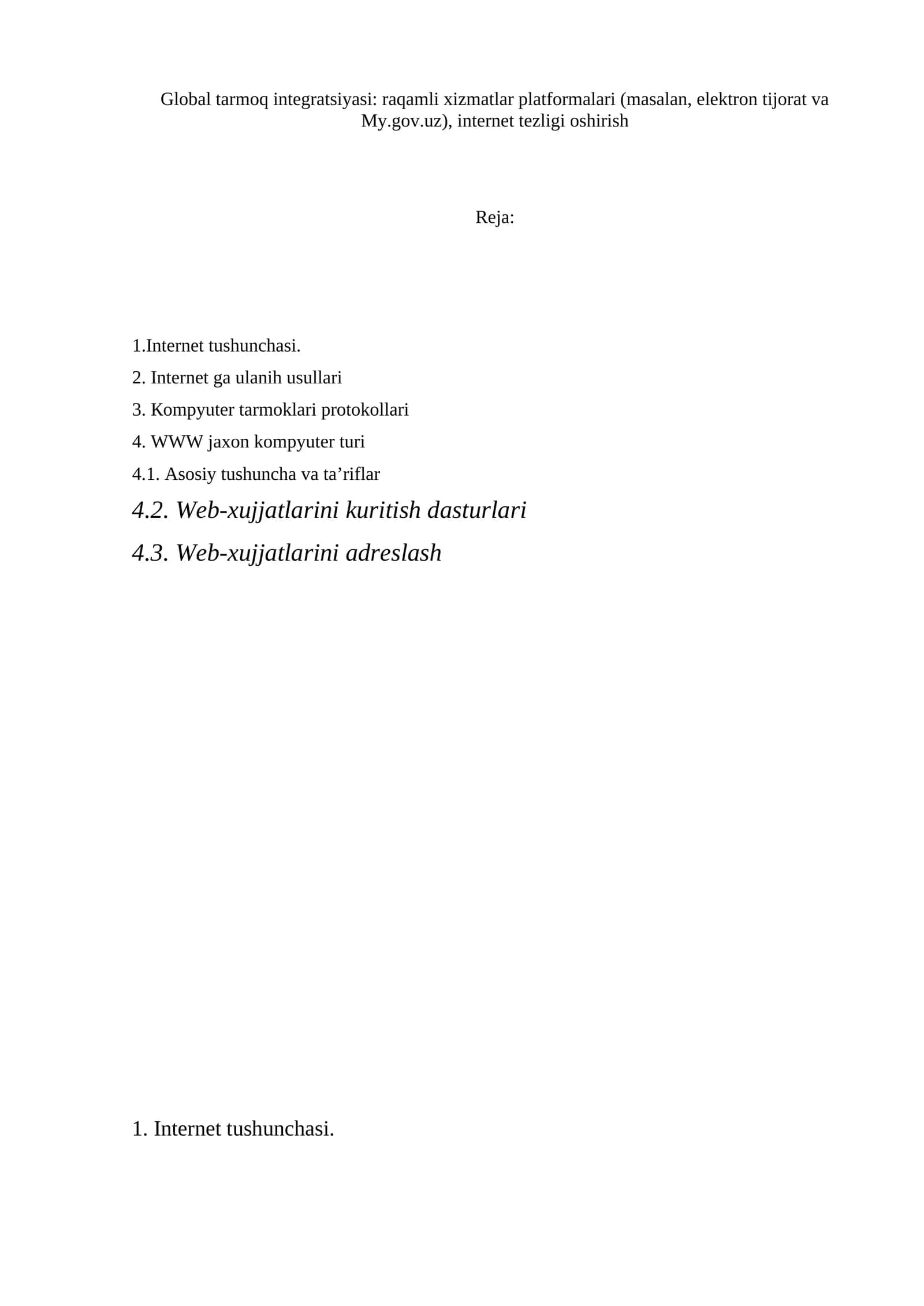 Global tarmoq integratsiyasi 1