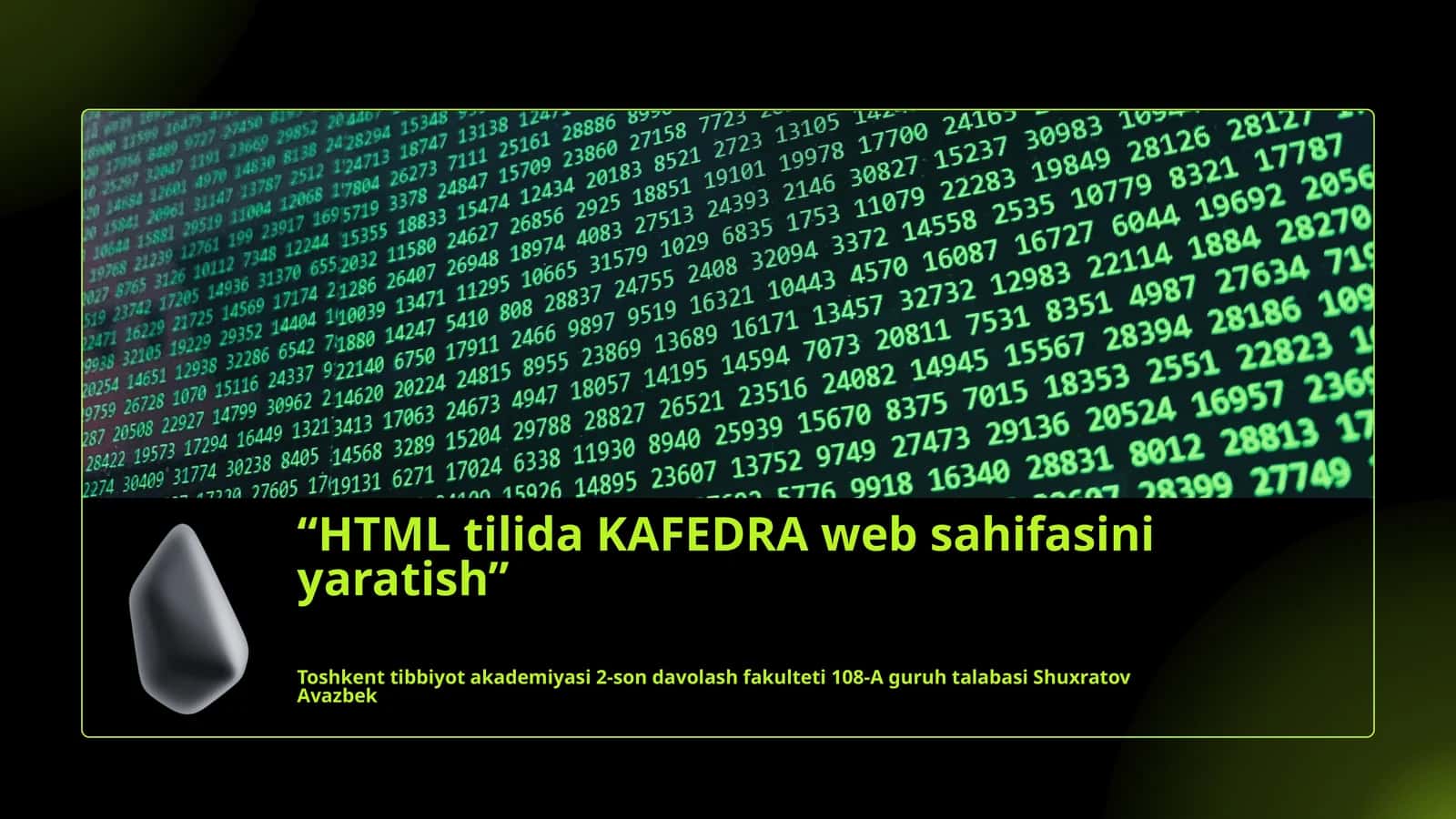 HTML tilida KAFEDRA websahifasini yaratish 1