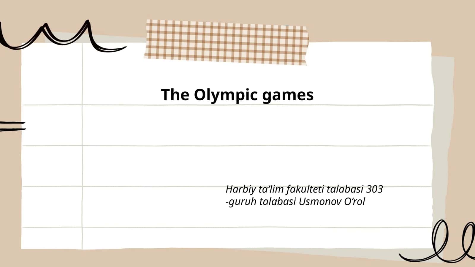 The Olympic Games 1