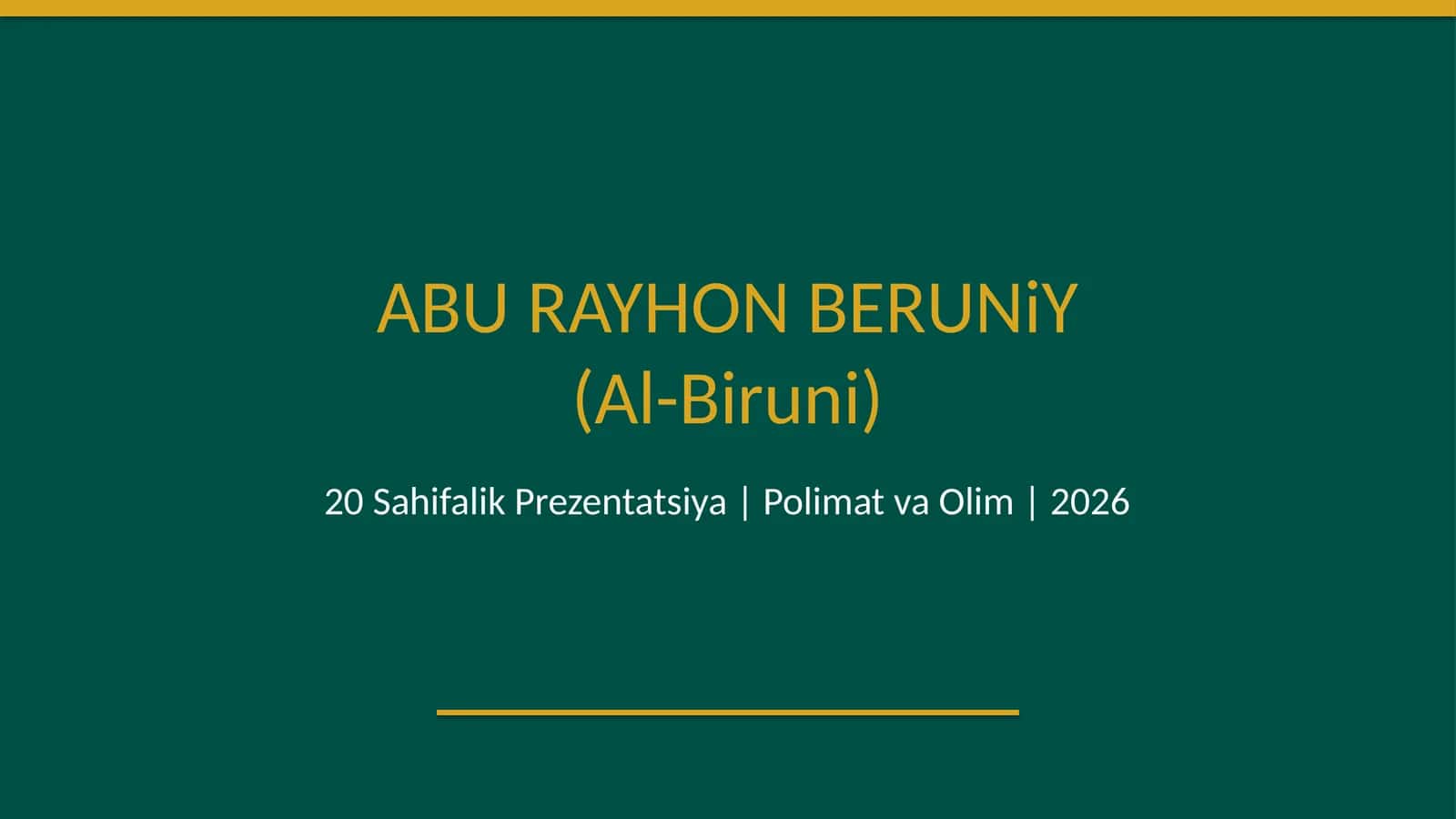 Abu Rayhon Beruniy 1