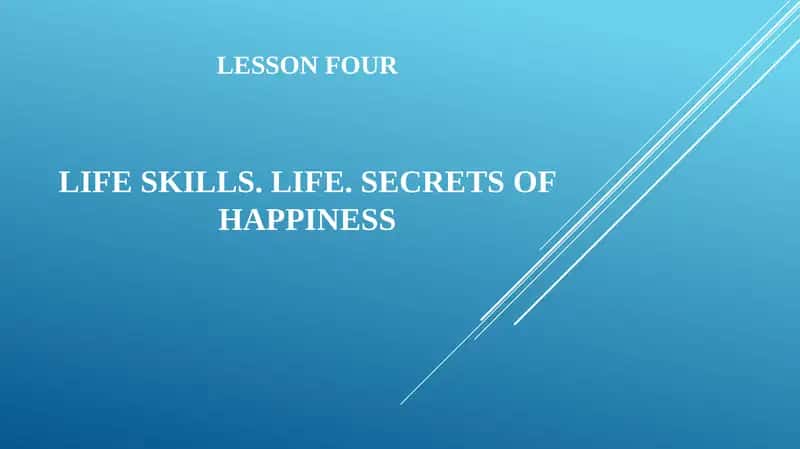 Life Skills Lesson Four 1