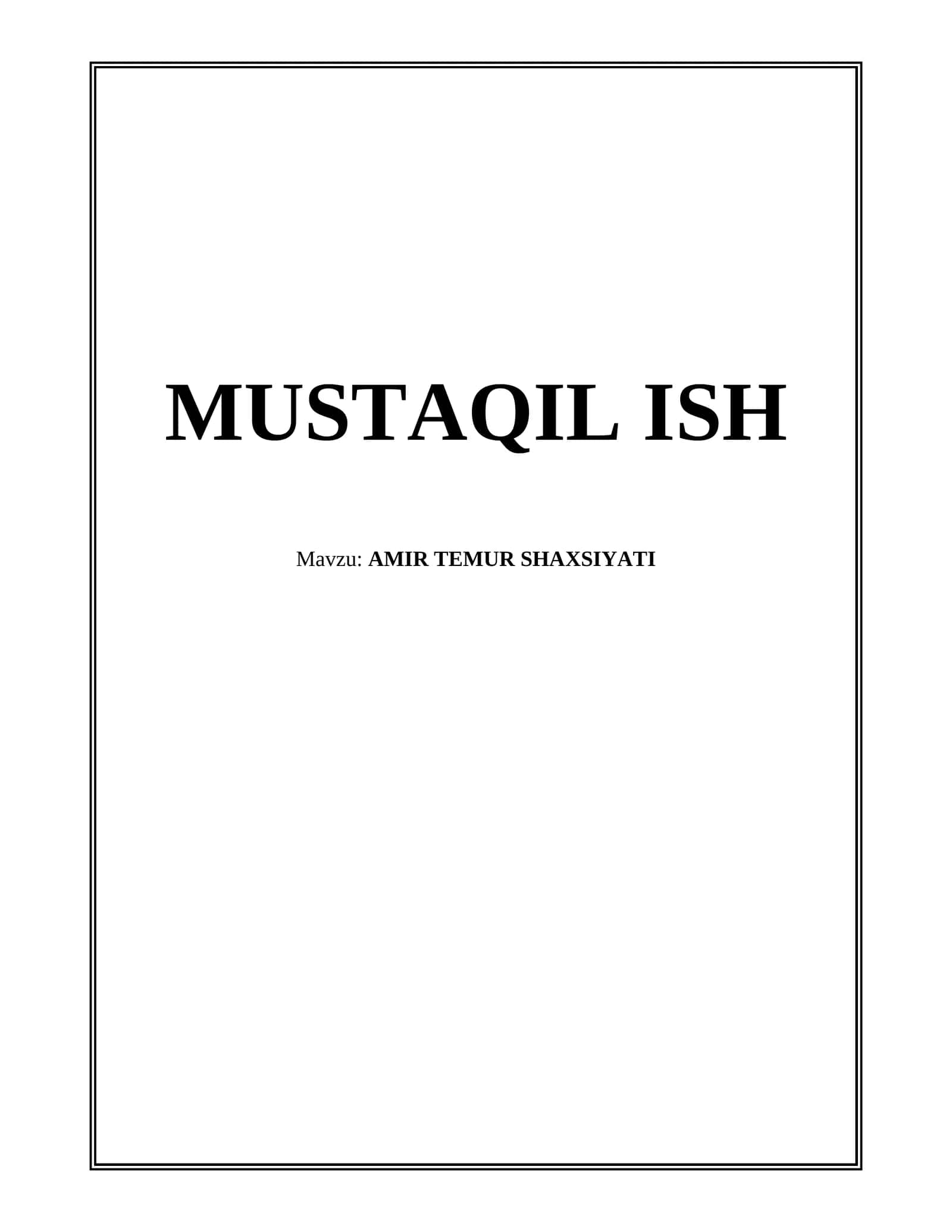 AMIR TEMUR SHAXSIYATI 1