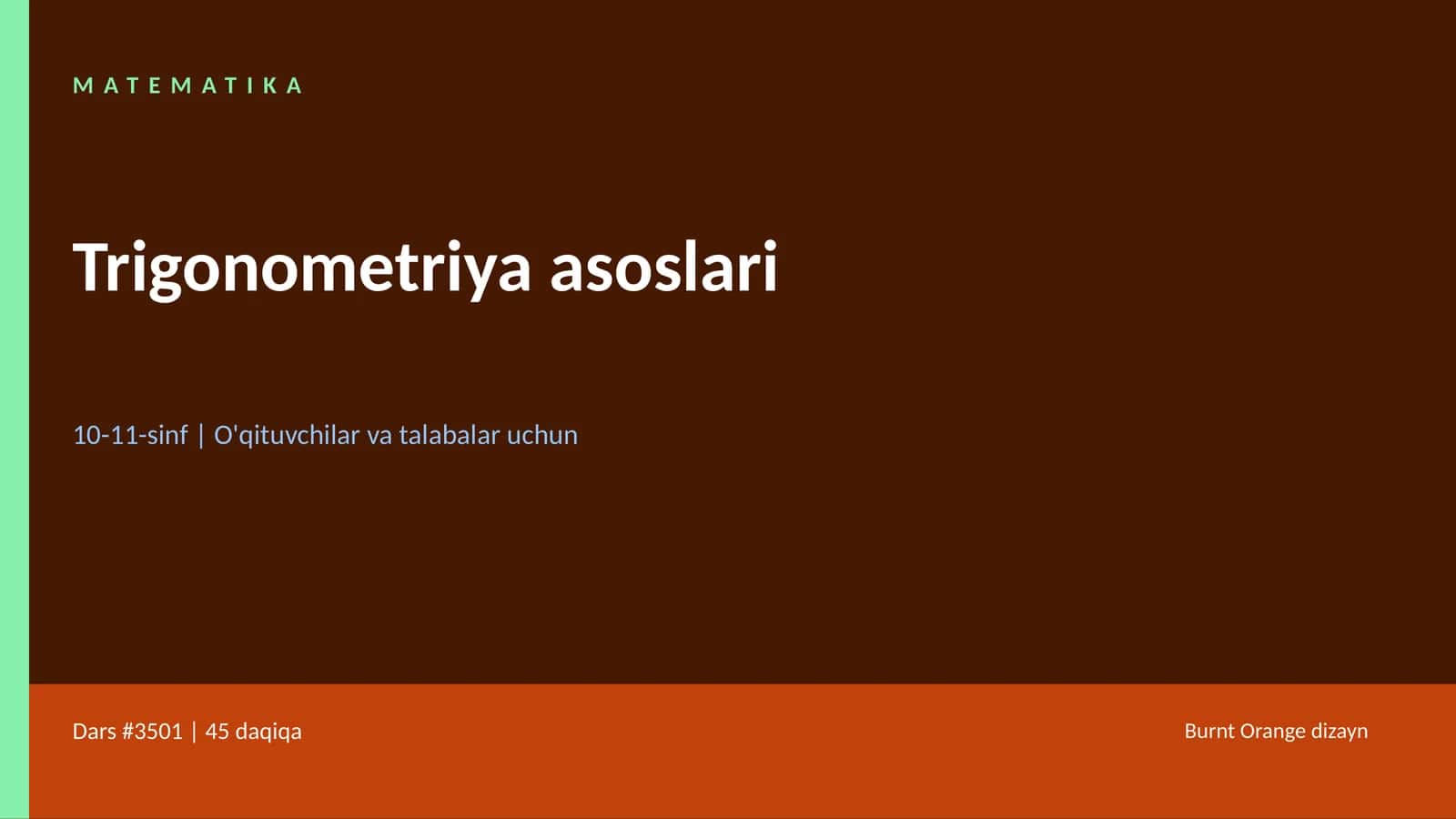 Trigonometriya asoslari 1