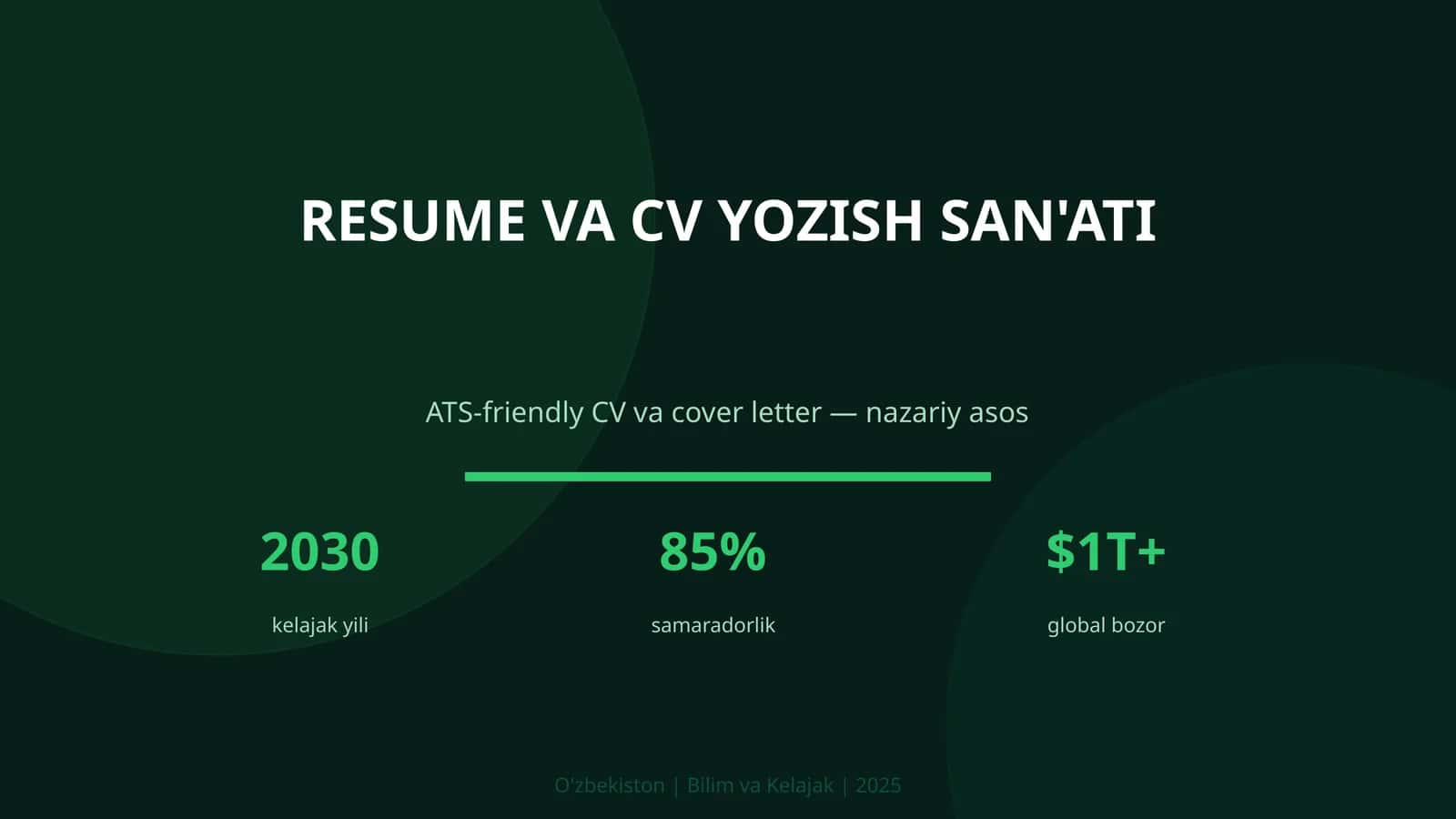 RESUME VA CV YOZISH SAN'ATI 1