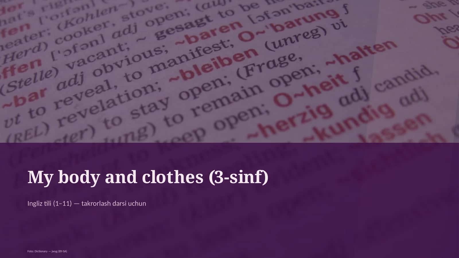 My body and clothes (3-sinf) 1
