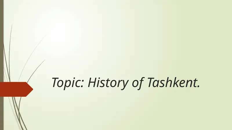 History of Tashkent 1