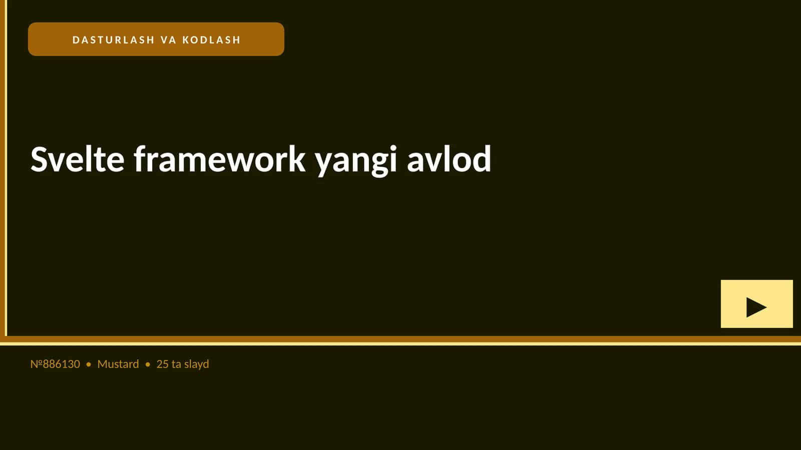 Svelte framework yangi avlod 1