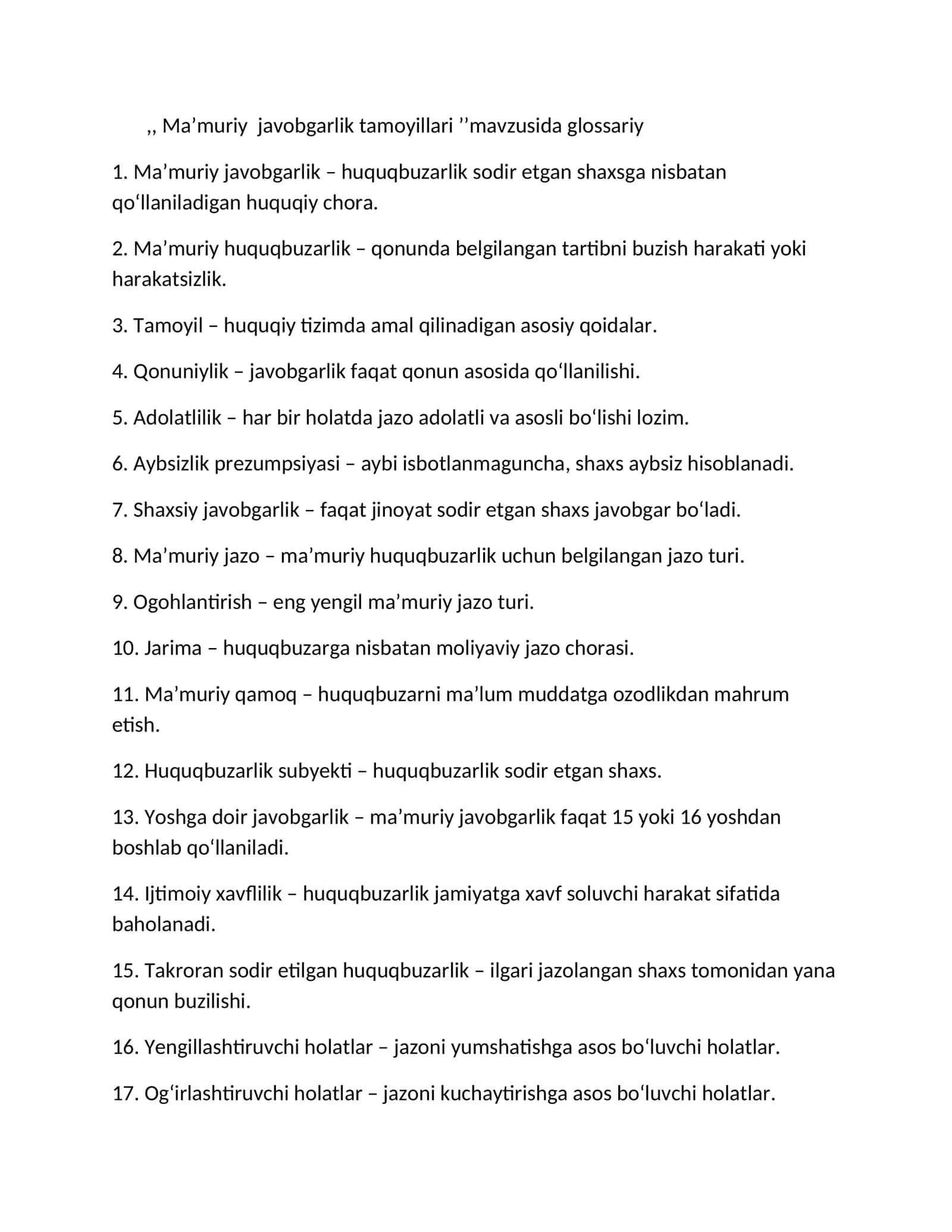 Maʼmuriy javobgarlik tamoyillari 1