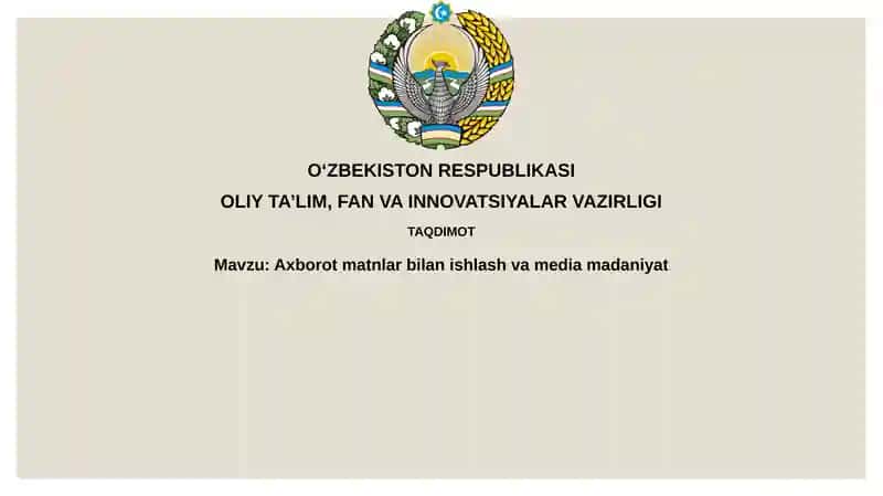 Axborotmatnlar va Ommaviy Madaniyat