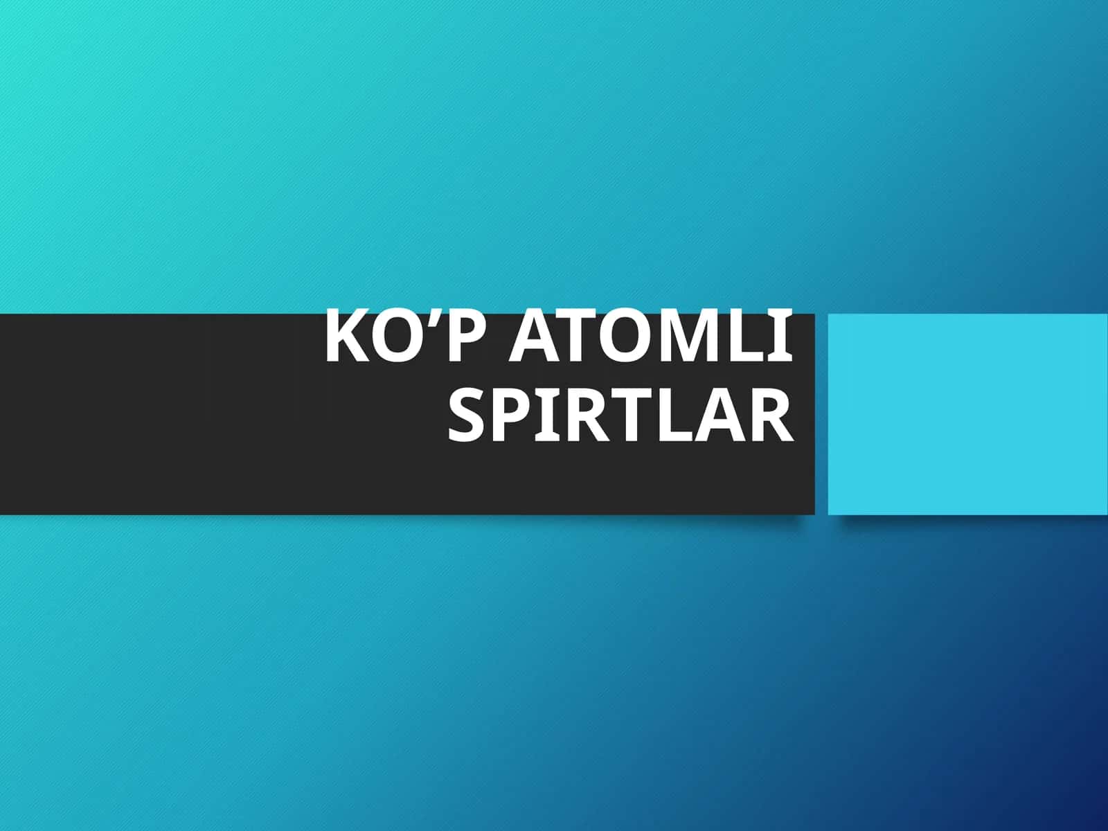 Ko'p atomli spirtlar 1